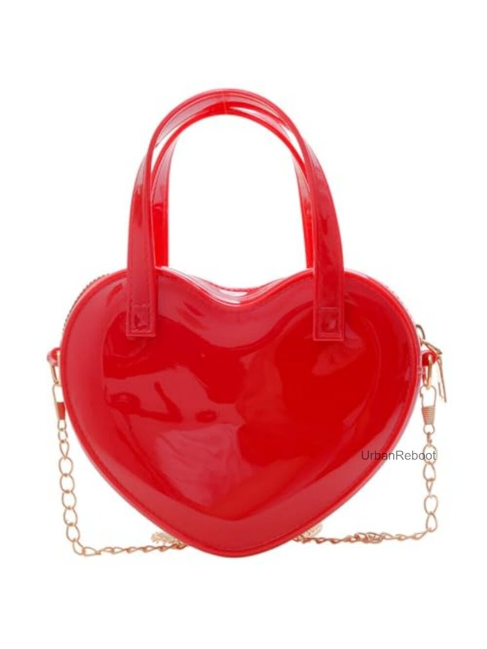 Silicone Heart-Shaped Mini Purse with Chain Strap Crossbody Bag